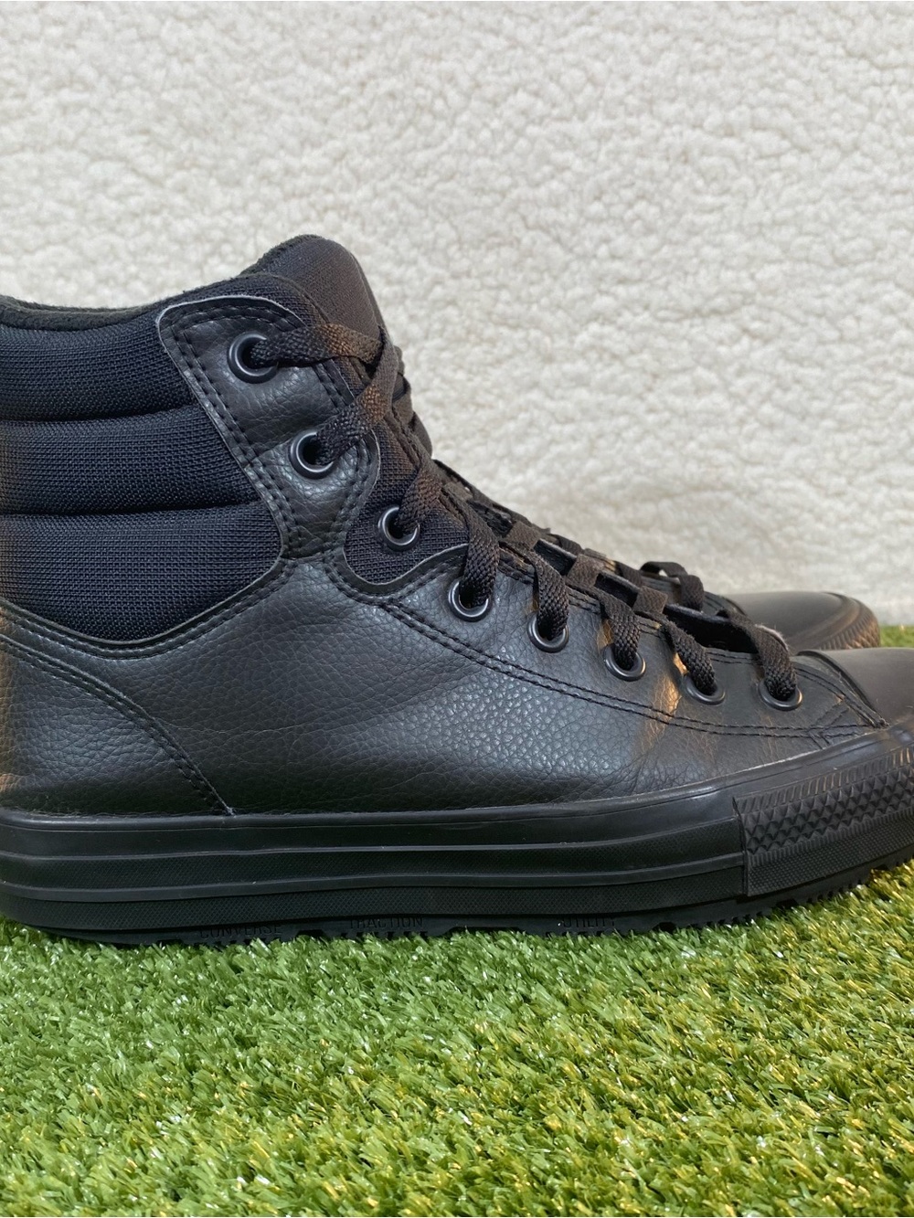 Men's Converse Chuck Taylor Berkshire Boot Cold Fusion SZ 8 Triple Black 171447C